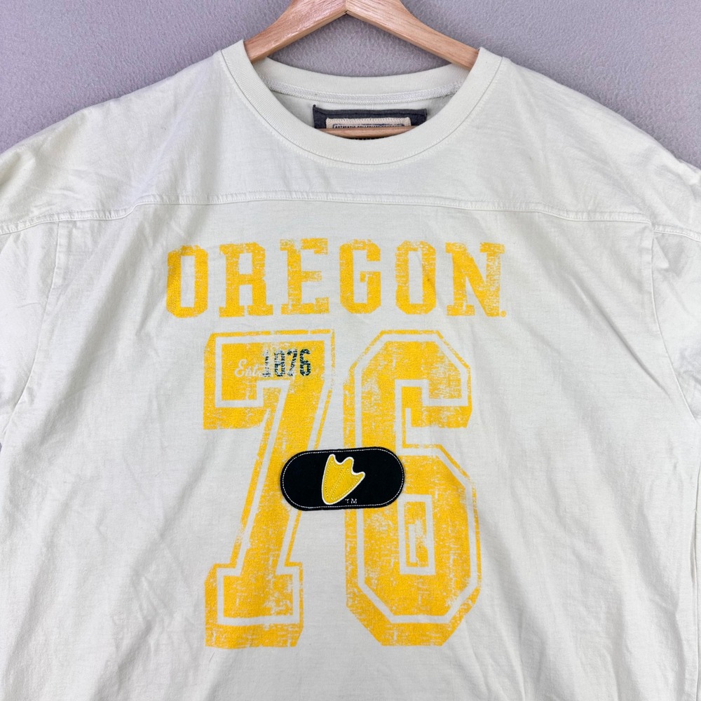 Oregon Ducks Football Jersey Tee‎ Mens XXL White Thick Cotton Rugby Y2K Preppy